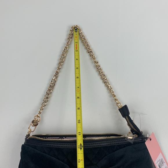 Juicy Couture Black Soft Clutch bag Gold Chain & Bow Accent & mini pouch NEW - Picture 13 of 16